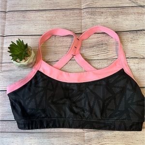 AVIA Large Black and Pink Padded Sports Bra